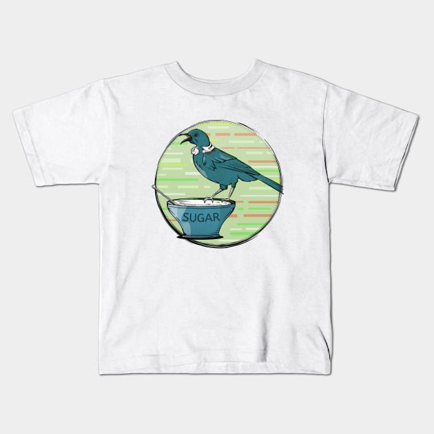 Tui New Zealand Bird Kids T-Shirt by mailboxdisco